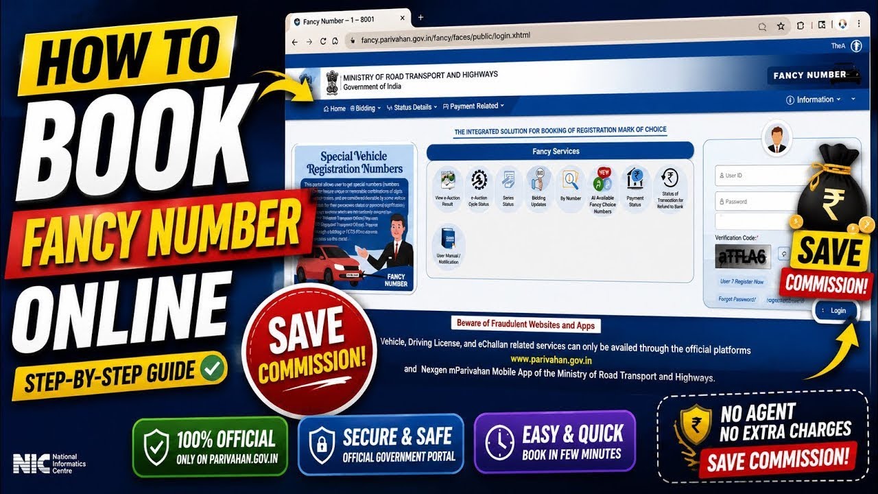 How To Book Fancy Number For Car & Bike Online || Fancy Number Booking Online | Save Agent Commis...