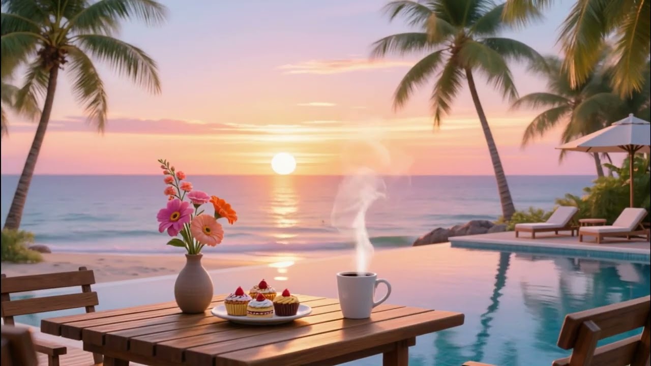 Infinity Pool Morning Jazz: Smooth Melodies & Luxury Breakfast View 🌅🏊‍♂️ | JazzVibes