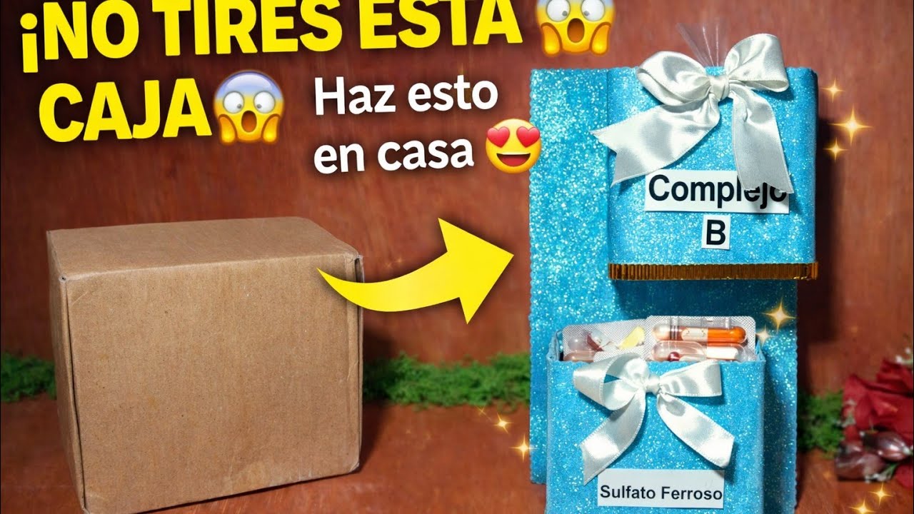 Idea para transformar caja  y ordenar tus pastillas #ideas creativas 