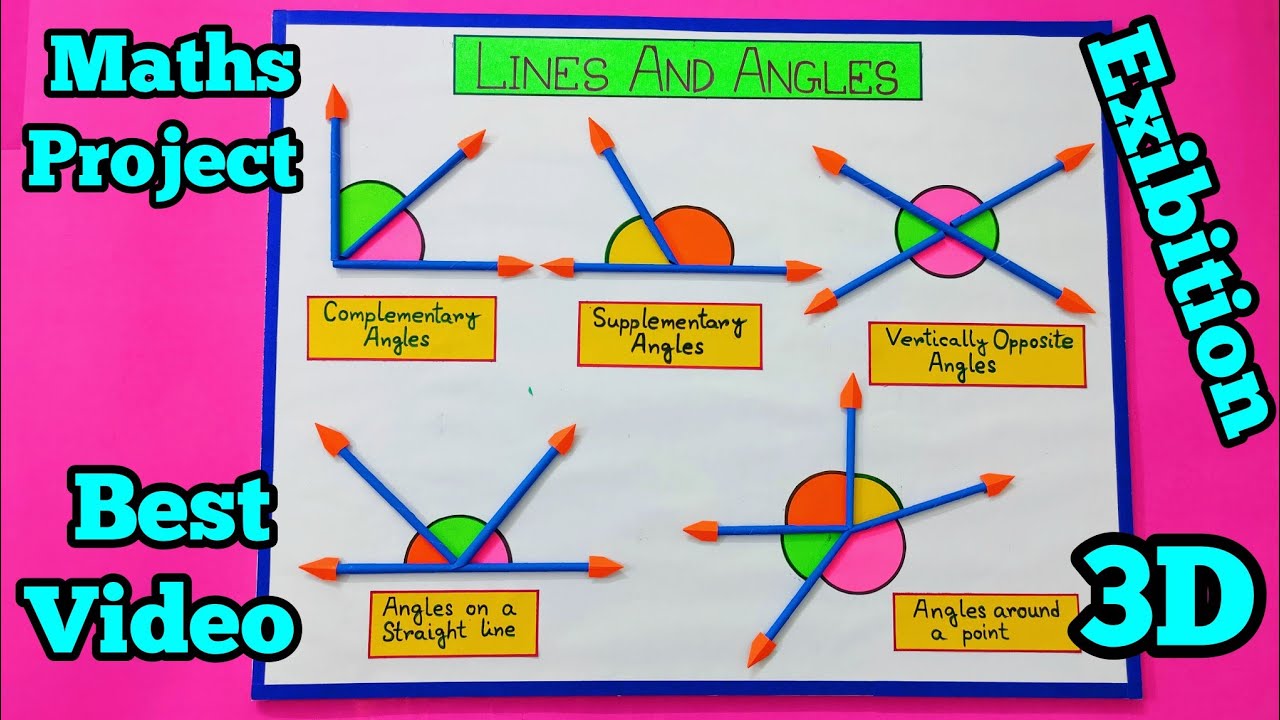 Lines and angles #maths working model #angles model#types of angles working model #maths project 👍