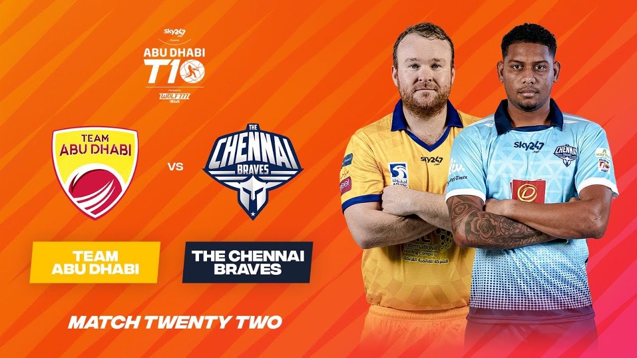 Match 22 HIGHLIGHTS | Team Abu Dhabi vs The Chennai Braves | Day 10 | Abu Dhabi T10 Season 5