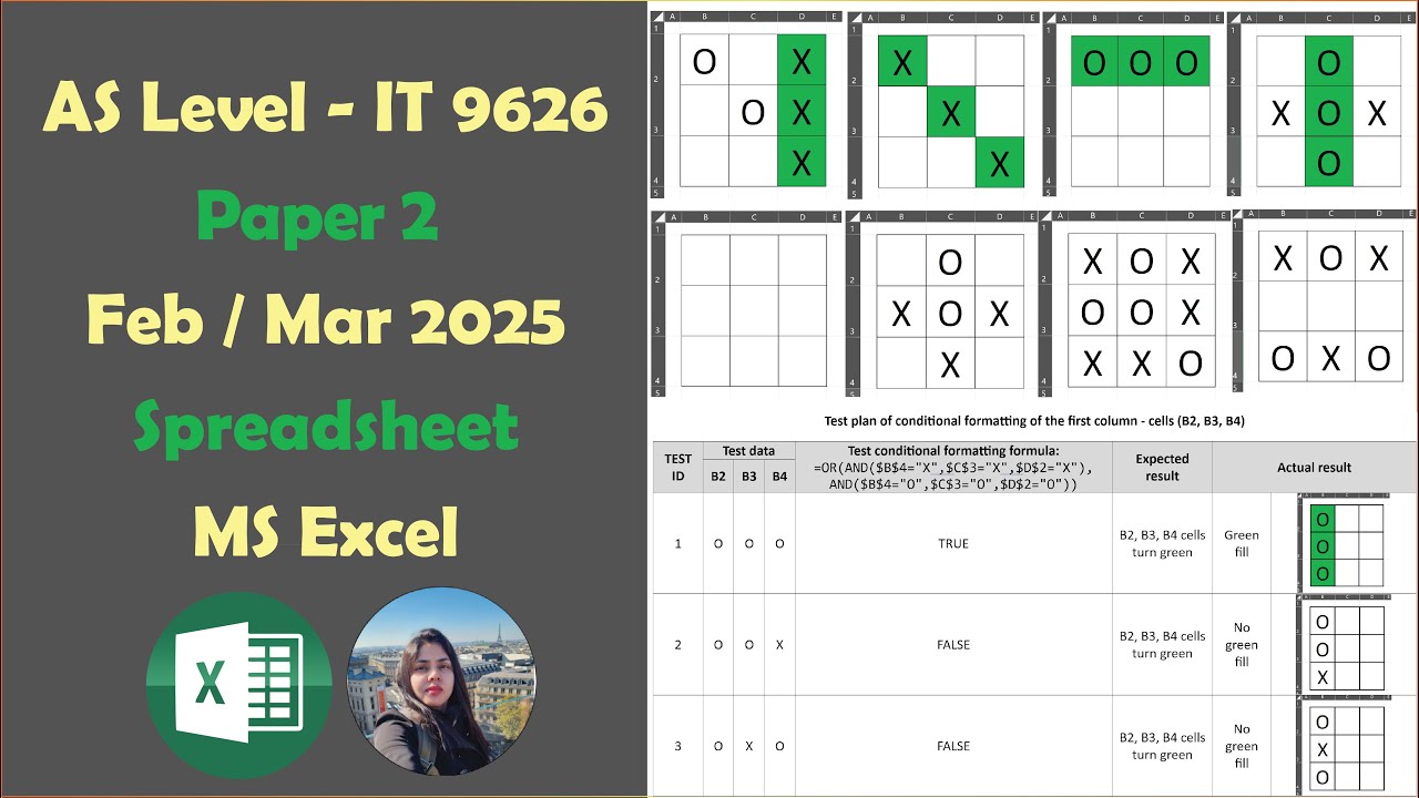 AS Level IT 9626 | Feb Mar 2025 | Paper 2 | Spreadsheet | Questions 3, 4 & 5