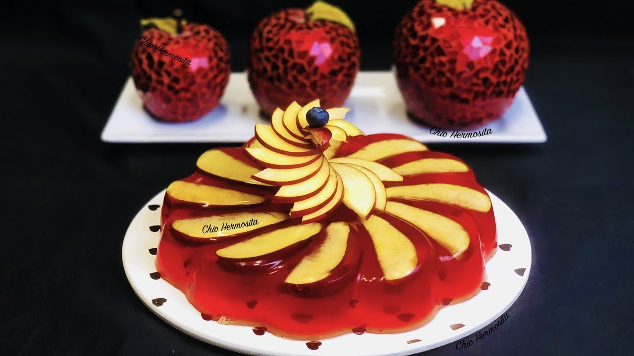 Gelatina de jugo de manzana 🍎con manzana 🍎natural encapsulada 🤤🍎👌🏼