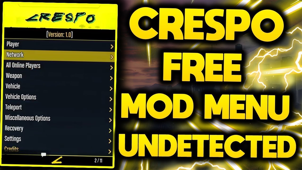GTA 5 Online PC &brvbar; Crespo v1.2 MOD MENU &brvbar; Free Download + Tutorial &brvbar; UNDETECTED 2021 &brvbar;