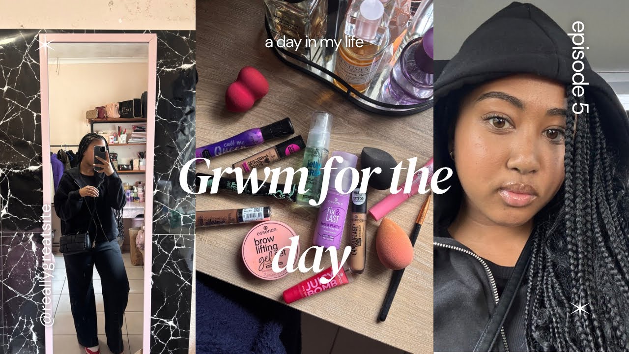 GRWM for the day 🤍( clean my room , make up routine and products , ootd)