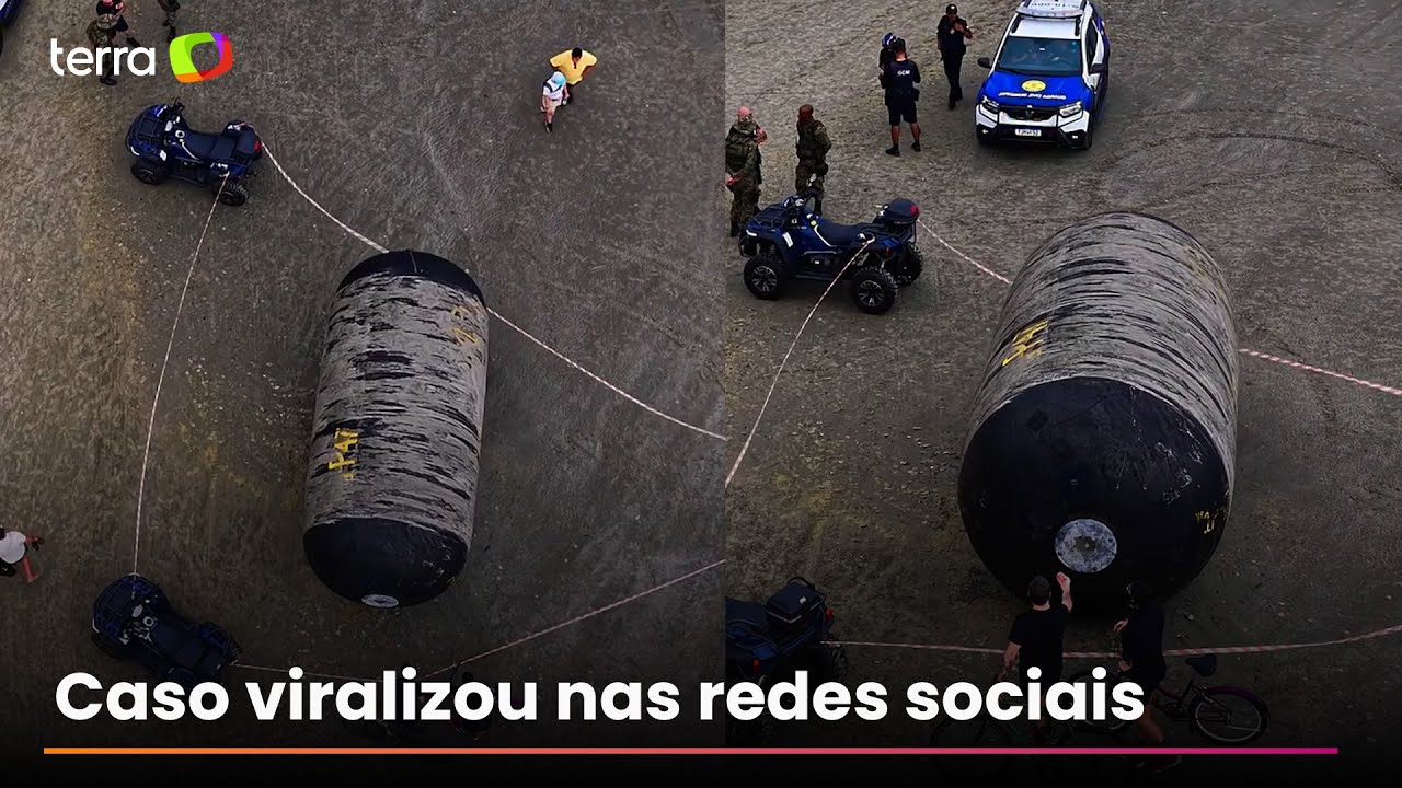 Objeto 'gigante' surge em praia do litoral de SP e intriga banhistas