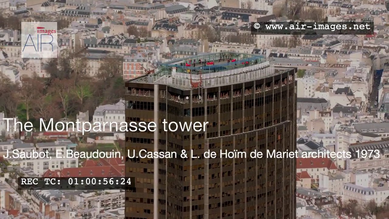 Aerial Footage Paris District and tower Montparnasse