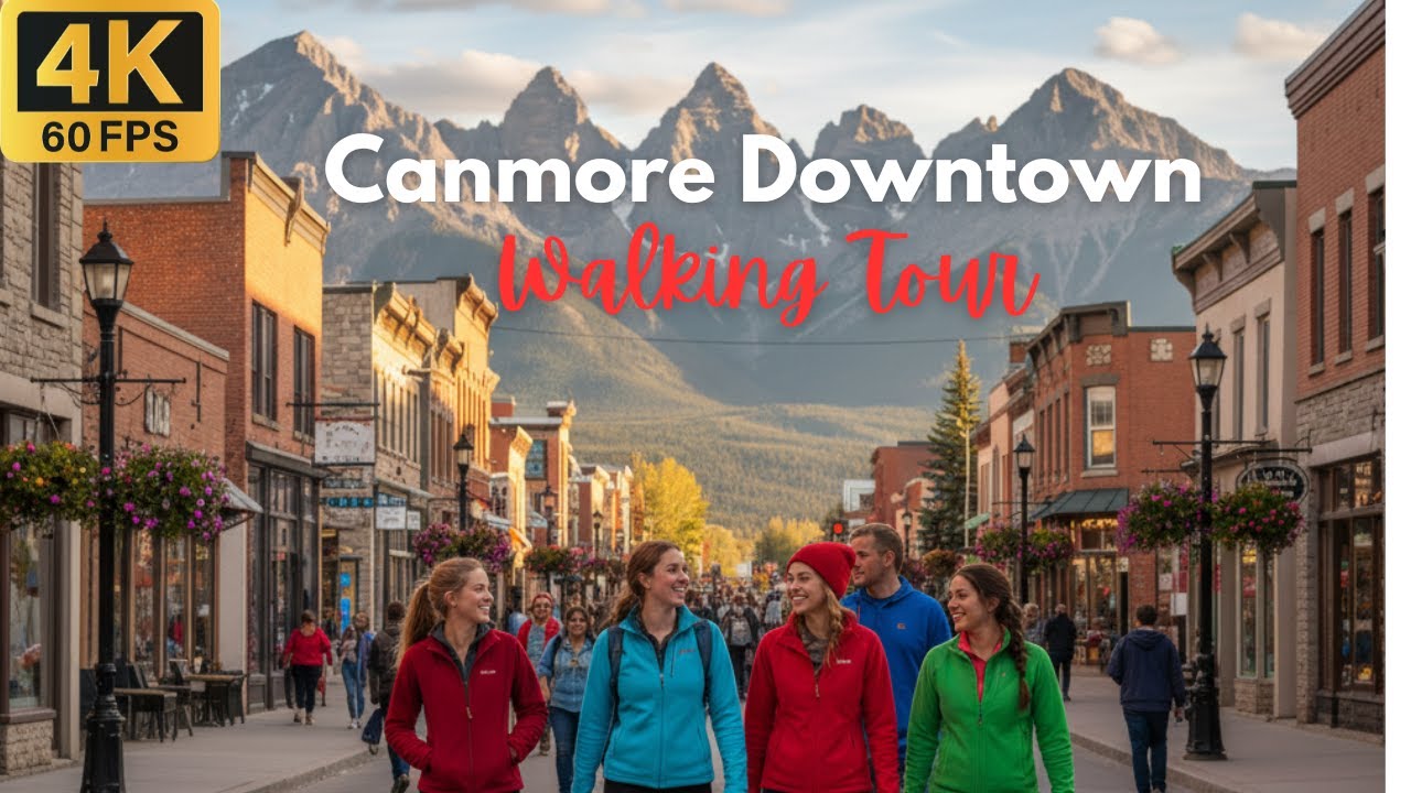Fall🍂🎃 in Downtown Canmore | Bow Valley Provincial | 4K Walking Tour | #trending #travel #mountains