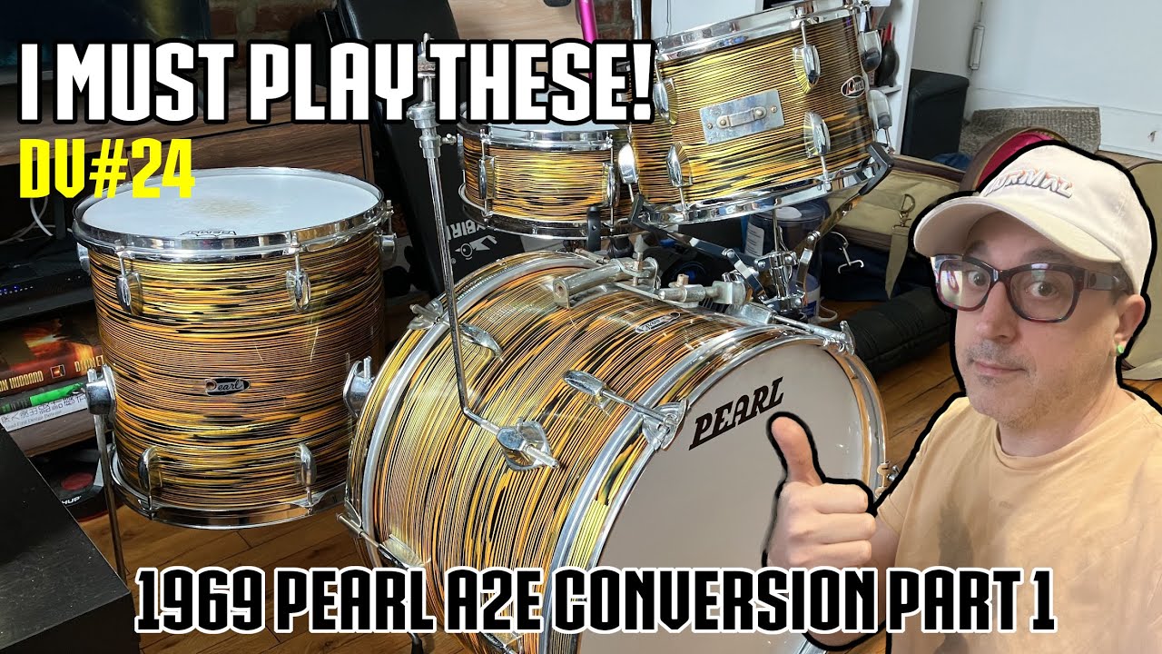 1969 Pearl Acoustic to Electronic Drum Conversion Part 1 - drum vlog #24