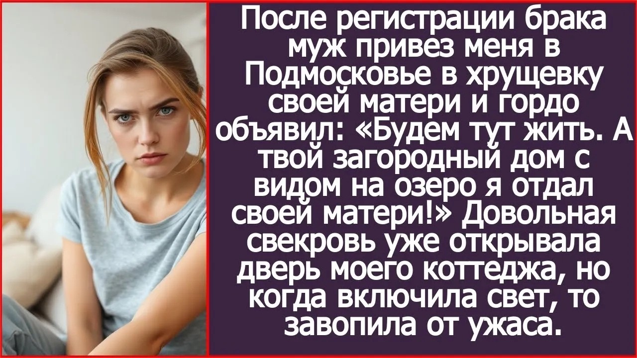 После свадьбы муж привез меня в хрущевку своей матери： «Будем тут жить. А твой дом я матери отдал!»