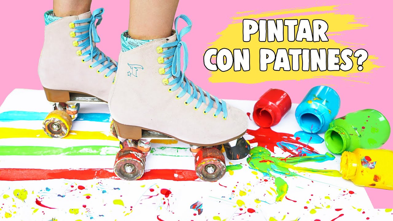 PINTÉ UN CUADRO GIGANTE CON PATINES! ME CAÍ? | Paula Stephânia