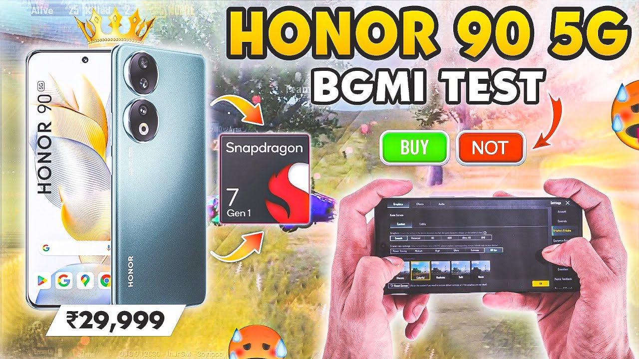 🔥Snapdragon 7 Gen 1: Honor 90 5G BGMI Test Fps Meter