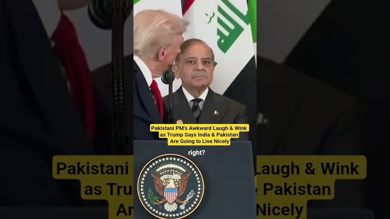 Pakistani PM&rsquo;s Shehbaz Sharif's Awkward Laugh as Trump Says India & Pakistan Are Gonna Live Nicely