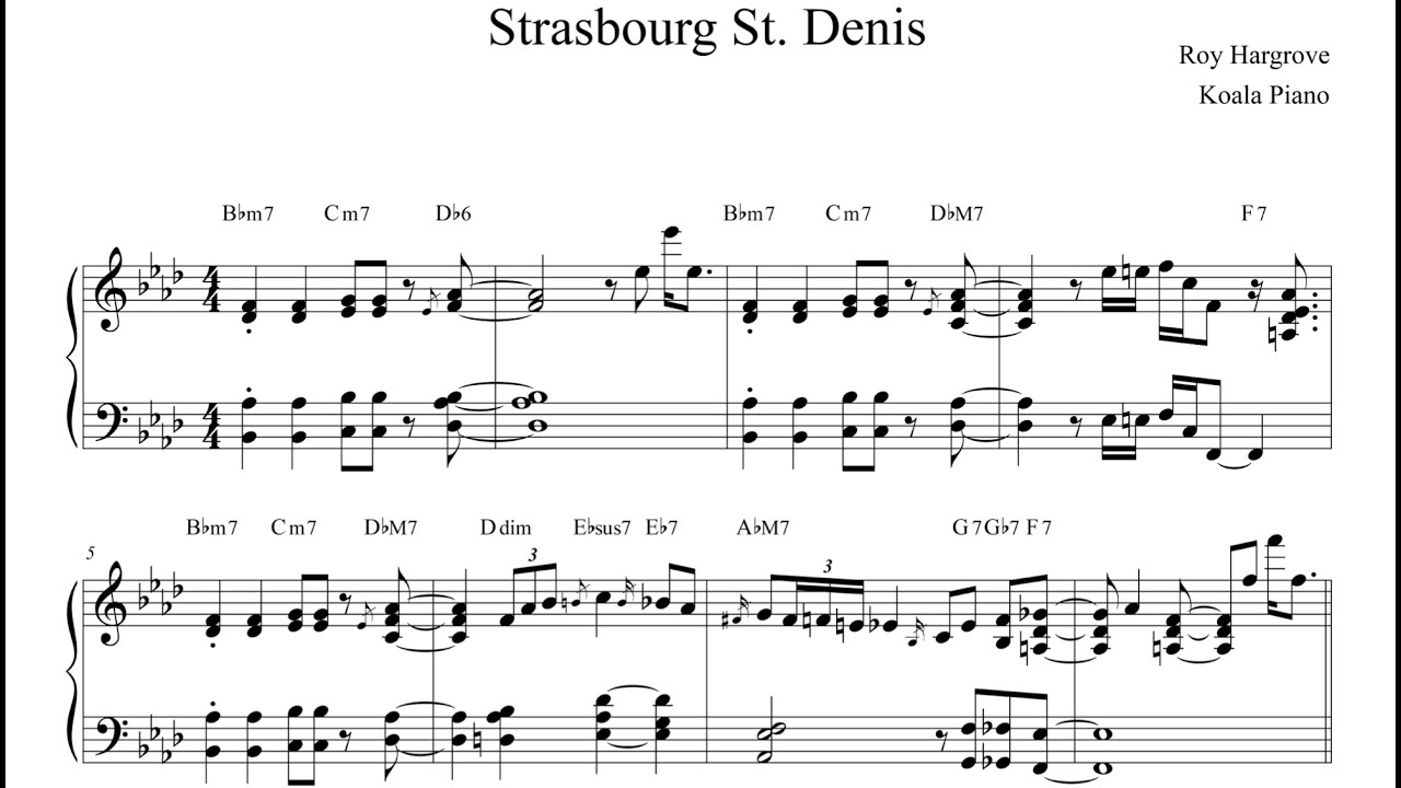 Strasbourg St. Denis - Ray Hargrove | Solo Piano Sheet Music