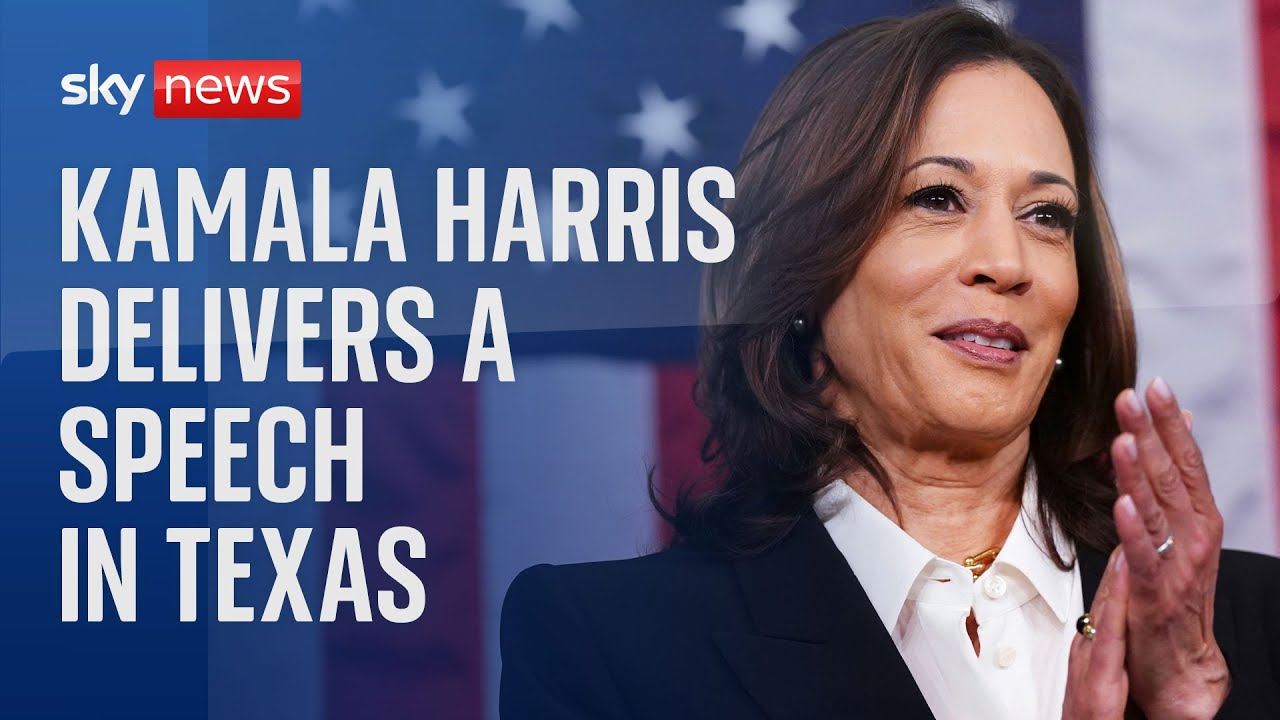 Kamala Harris delivers a speech in Texas