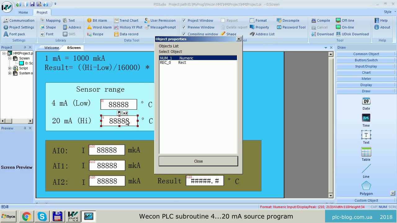 ПЛК Wecon подпрограмма 4...20 мА/PLC Wecon subroutine 4...20 mA source proram