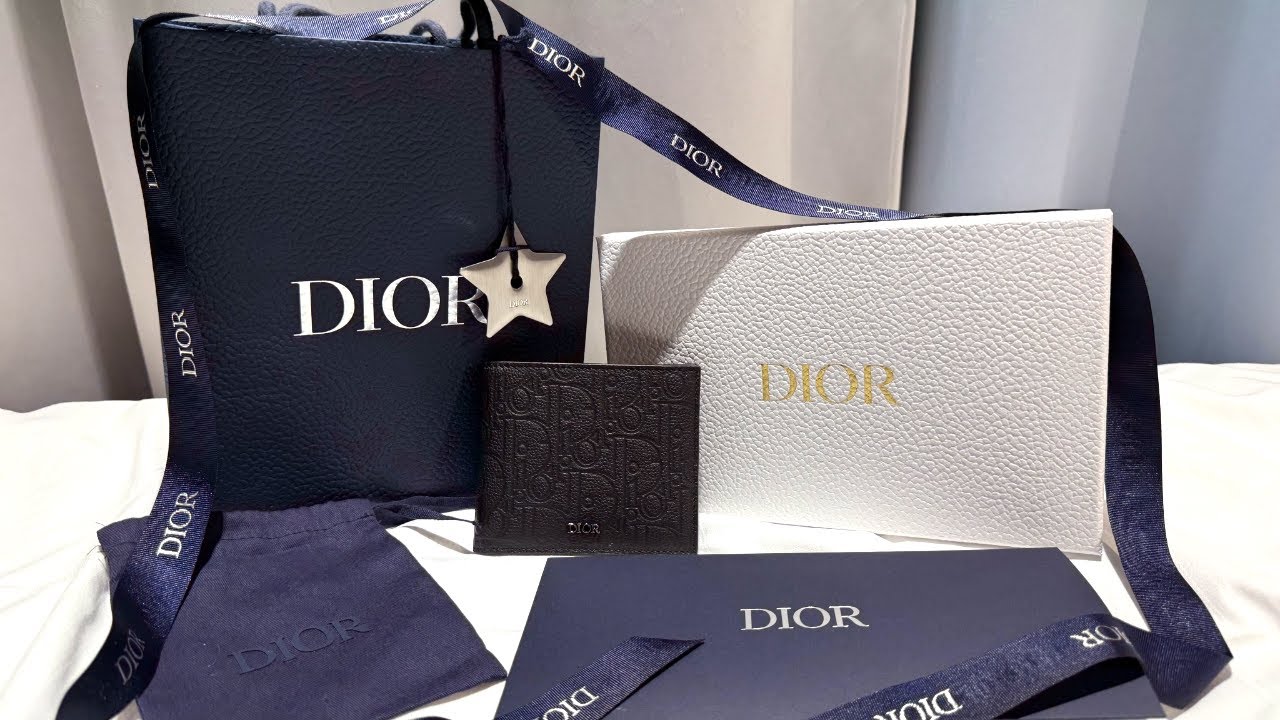 Black Dior Gravity Leather Bifold Wallet Unboxing | Compact Wallet