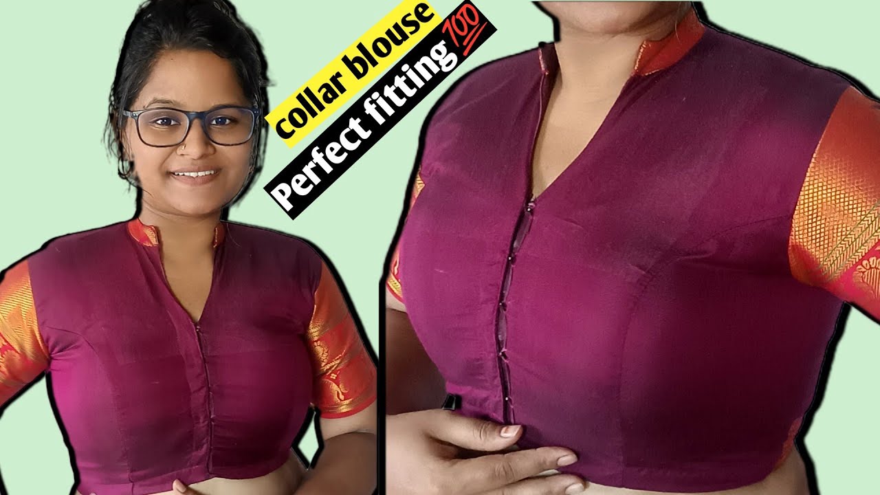 collar Blouse Cutting Stiching ll perfect fitting & Finishing Ke Sath  Banaye Collar Blouse #collar