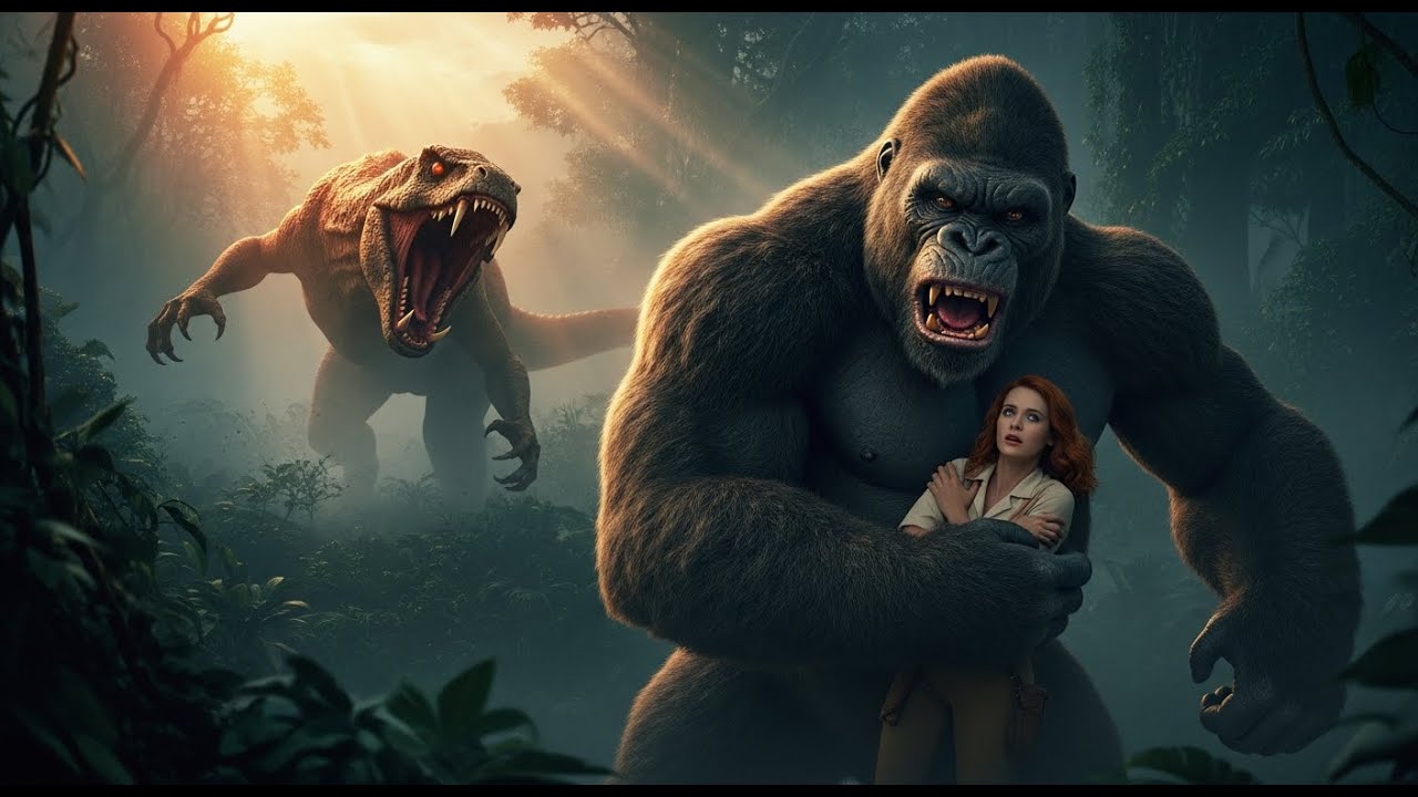 Unforgettable! The Epic Moment King Kong Saves the Beauty from Deadly Jungle Predators