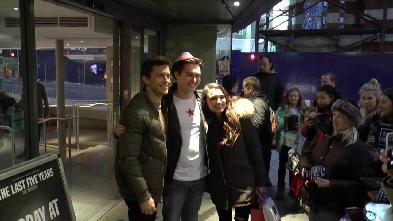 Jonathan Bailey and Samantha Barks - Stage Door - St James Theatre, London - 24/11/16