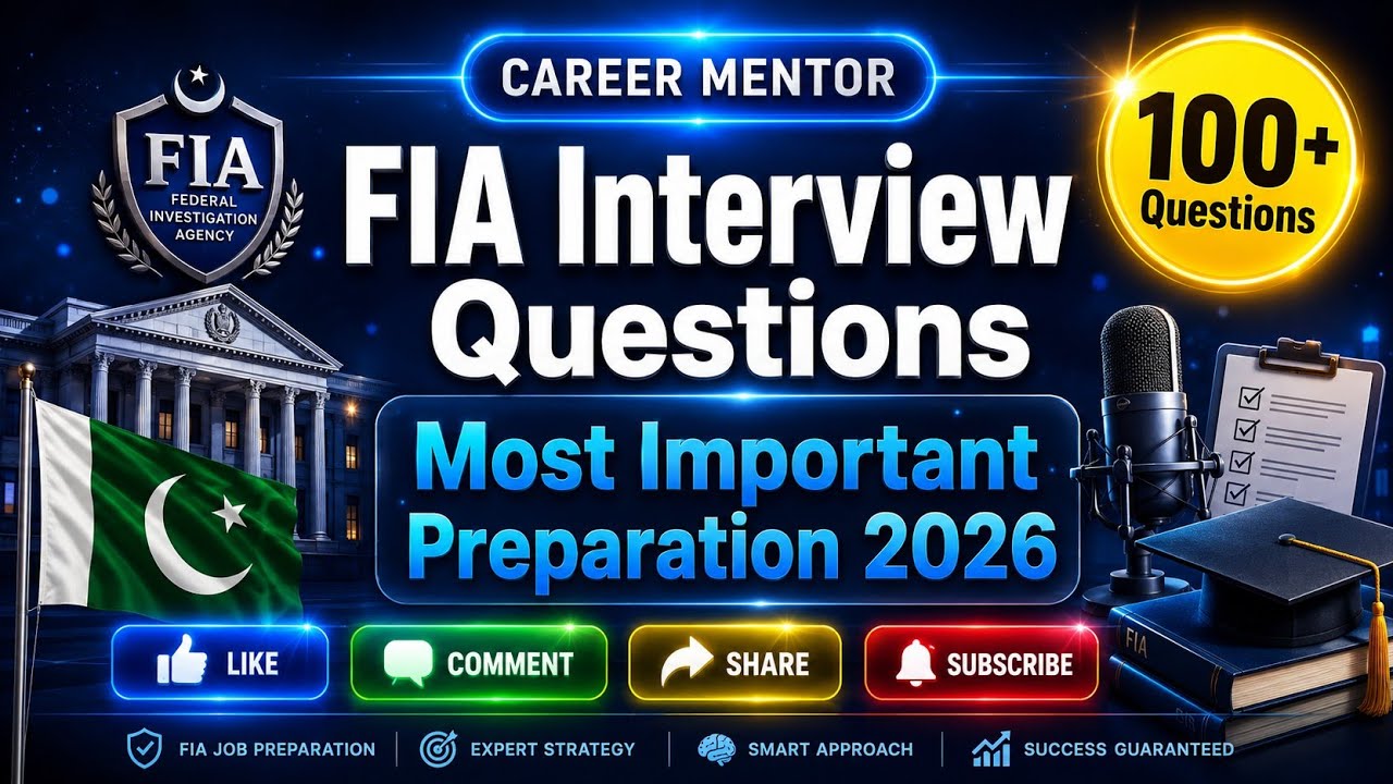 FIA Interview Questions 2026 | Most Important Interview Preparation for ASI, Constable & Assistant
