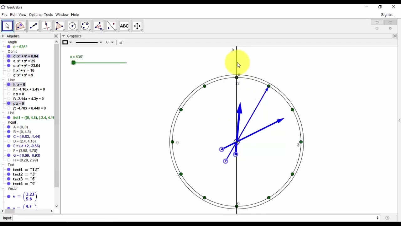 How to make clock animation by GeoGebra ? || Animated clock in Geogebra Tutorial