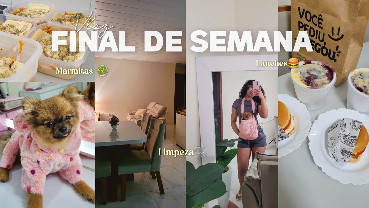 Vlog do fim de semana 🍔🍃💫💗 | lanches, limpeza da casa, marmitas da semana #dailyvlog