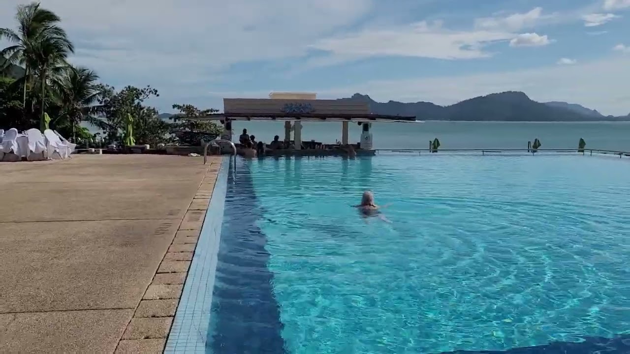 Fab views from our hotel infinity pool in Langkawi