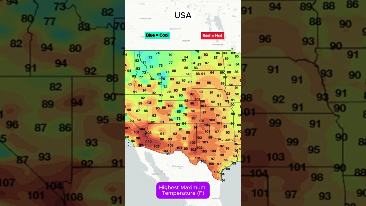 Прогноз максимальных температур на 10 дней (&deg;F) &mdash; Континентальные штаты США 🔥 #Погода #Температур...