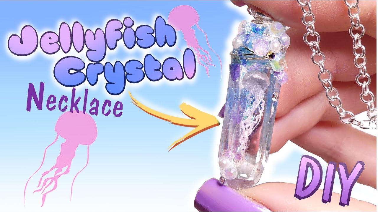 How To Jellyfish Crystal Necklace Tutorial // DIY Miniature Aquarium Charm