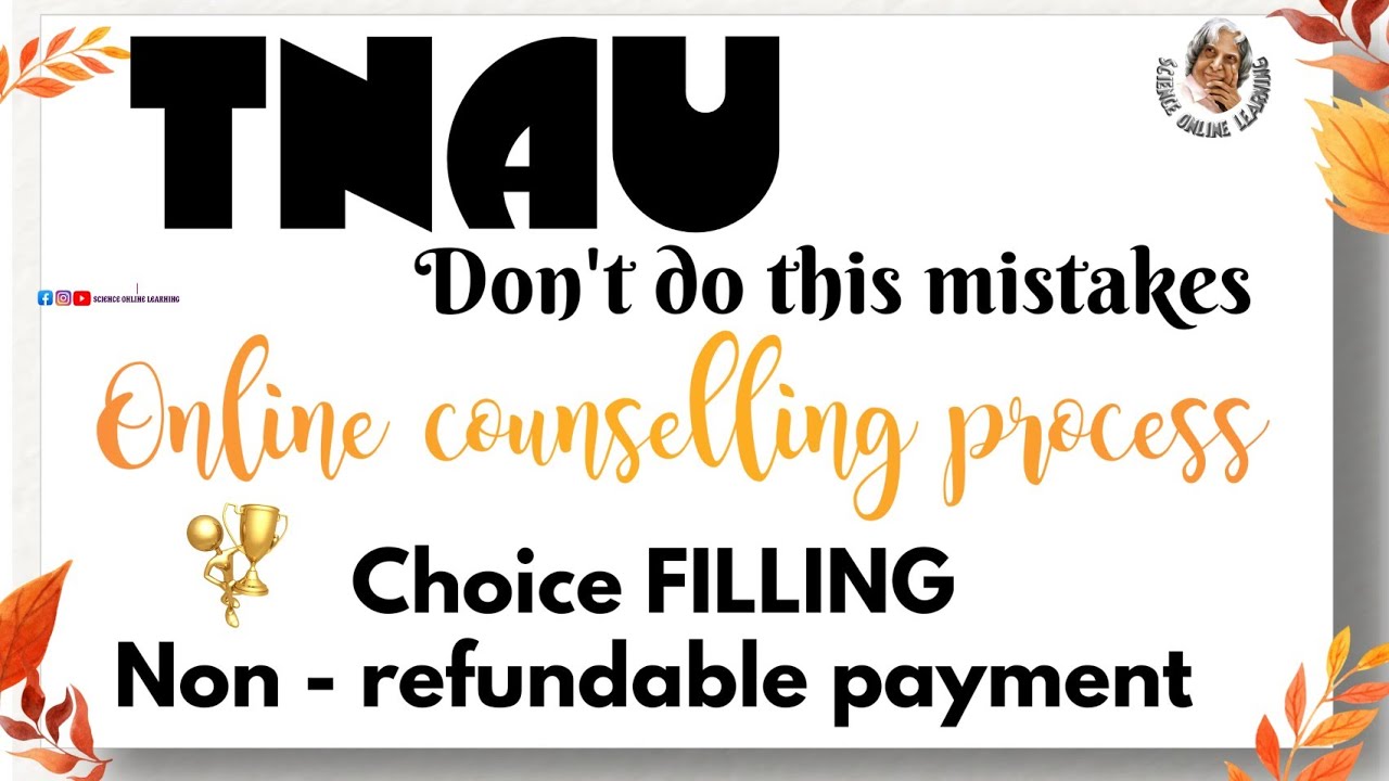 Tnau online counselling 2021 | tnau admission 2021 | tnau online apply | tnau counselling 2020 |