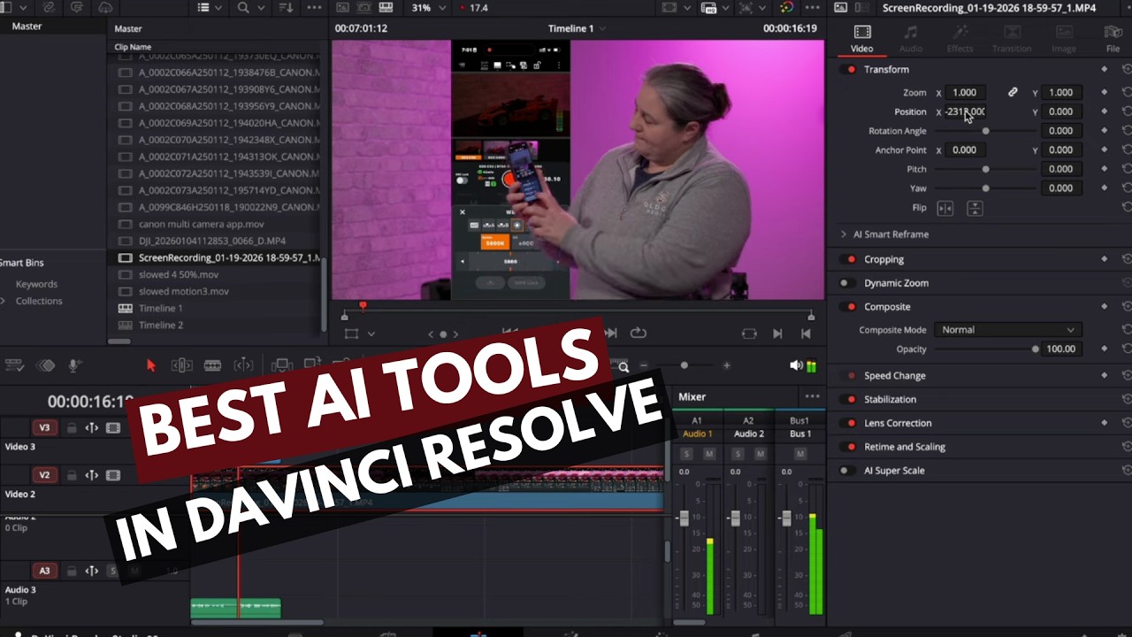 Лучшие инструменты искусственного интеллекта в DaVinci Resolve
