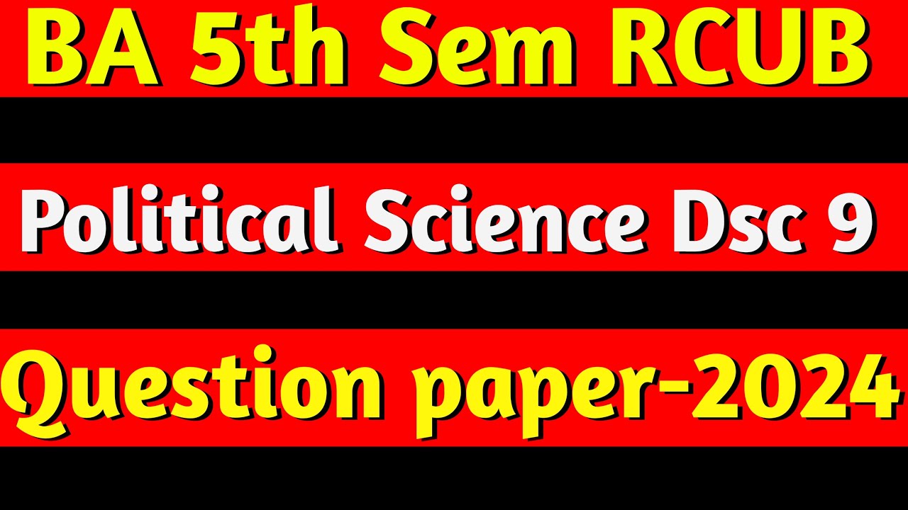 BA 5th sem Political Science Dsc 9 question paper 2025