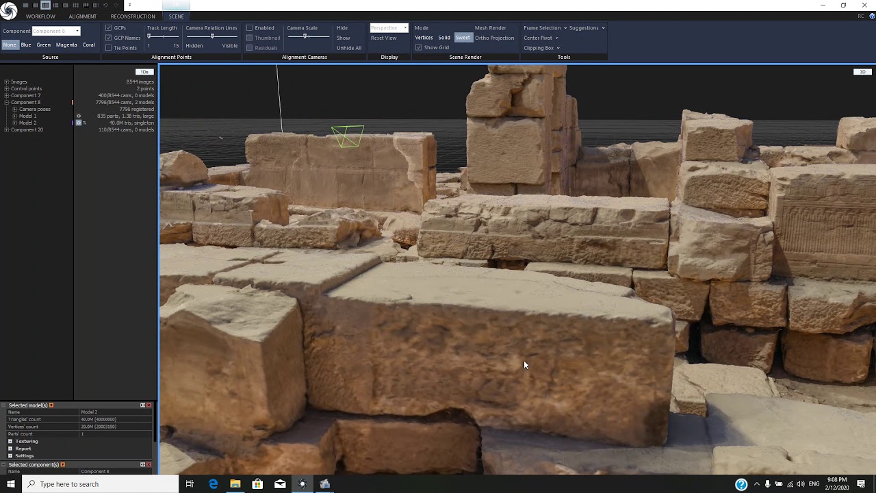 previewing of the Generated Model through photogrammetry survey of Montu Temple