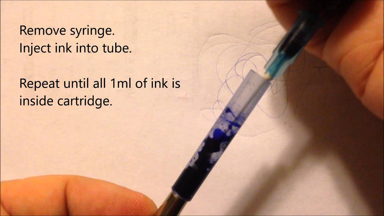 Refill Parker Roller Ball cartridge using syringe and vacuum method.