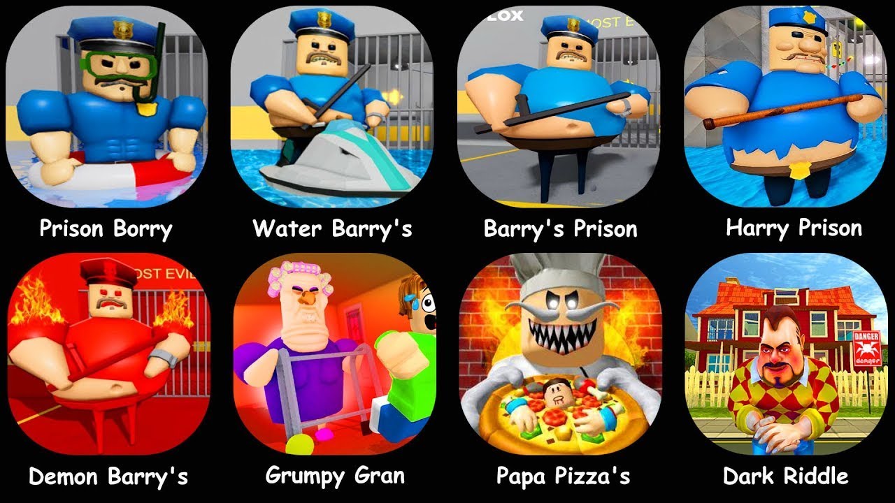PRISON BORRY ESCAPE,WATER BARRY'S PRISON RUN,BARRY'S PRISON RUN,DEMON BARRY'S PRISON RUN