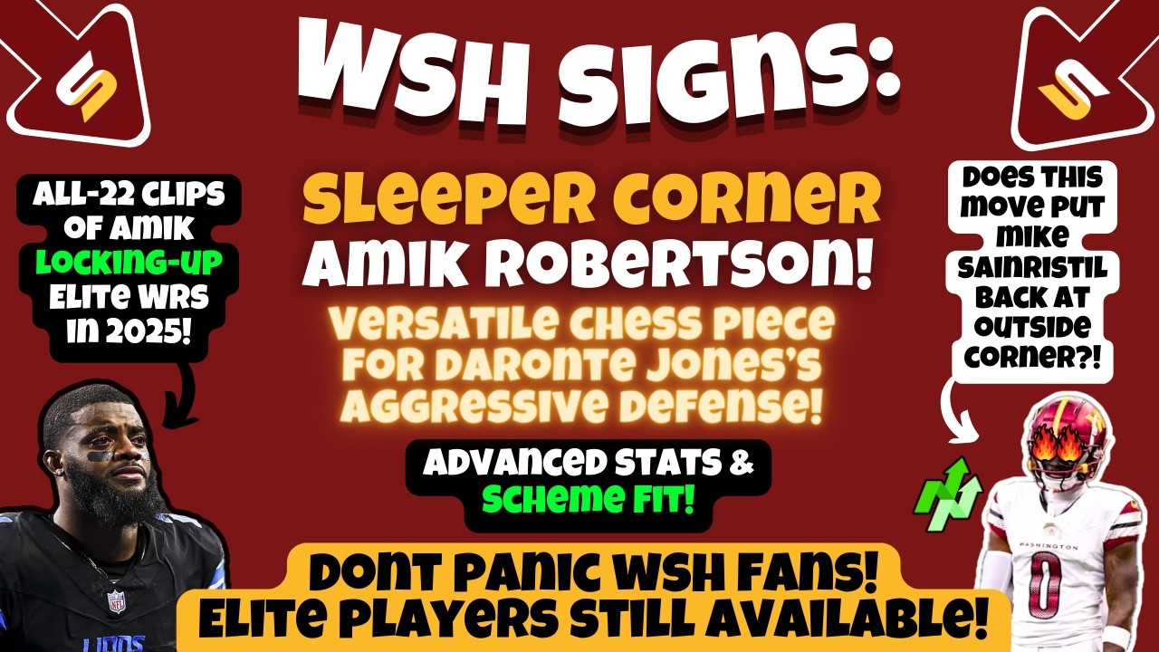 🚨BREAKING: WSH Signs SLEEPER CB! Mike Sainristil Moves Back OUTSIDE? | Contract Details & Analysis📈