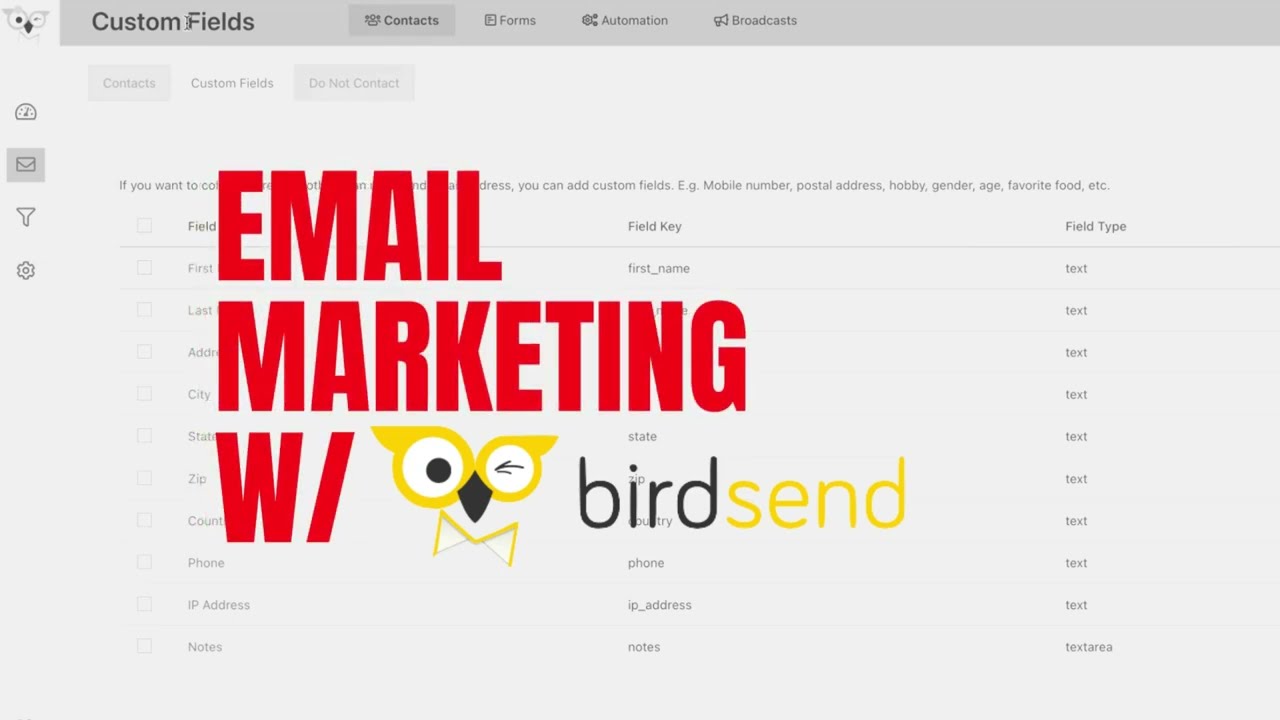 How To Create Custom Fields In BirdSend Email Marketing