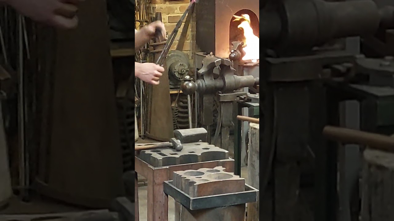using a swage block  to form a spoon