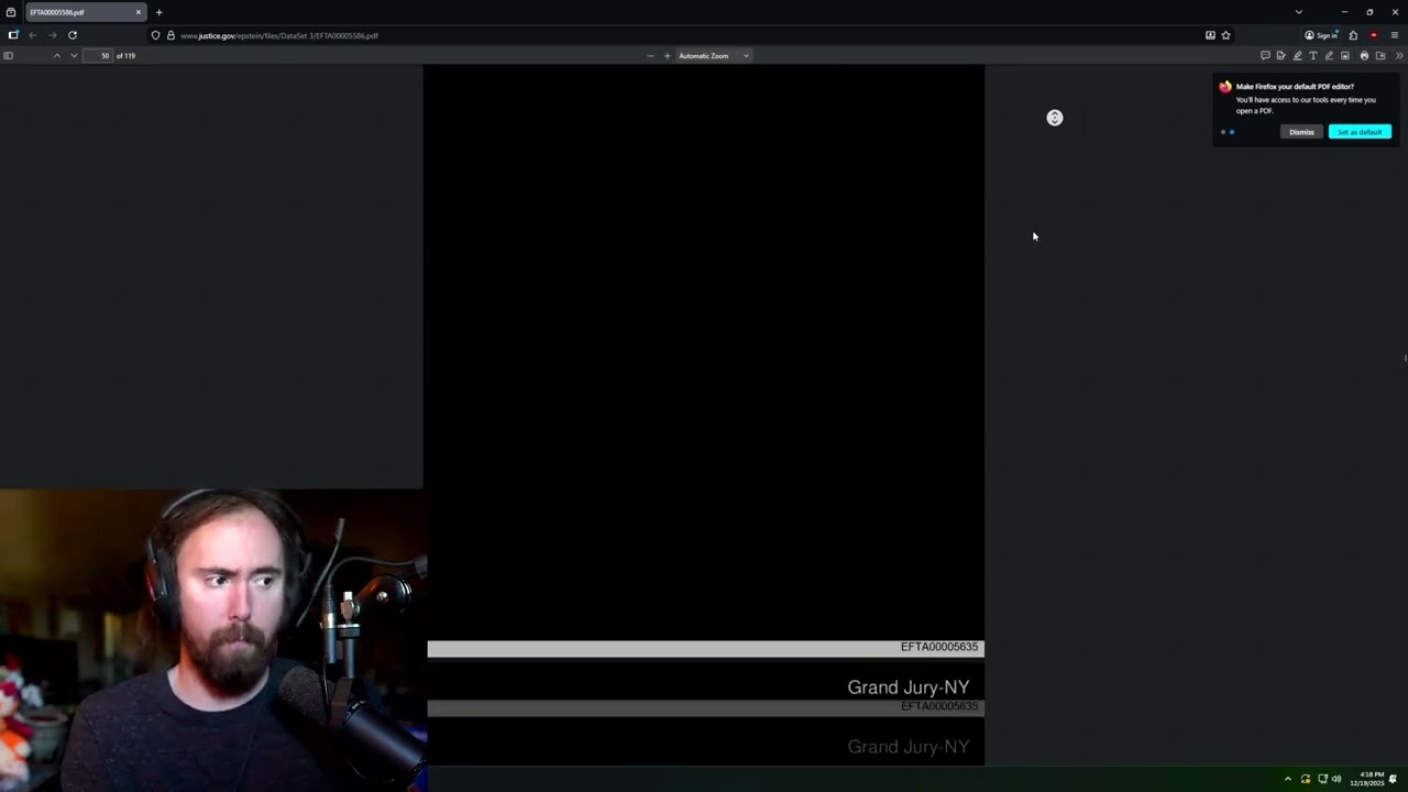 Asmongold reacts to the Epstein files being fully redacted