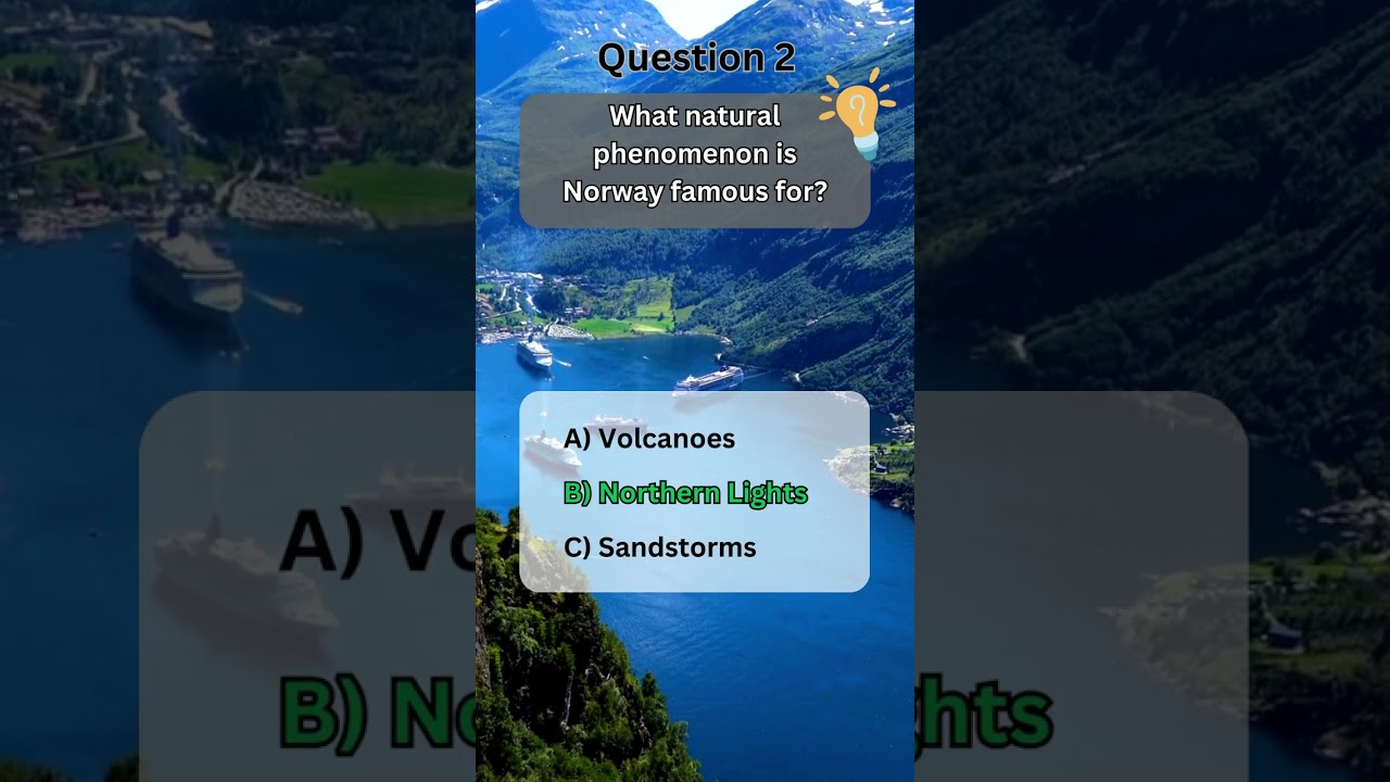 🇳🇴 Norway Quiz: How Well Do You Know Oslo, Northern Lights, and More? ⛷️ 🏔️ #shorts
