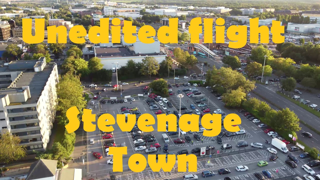 Unedited flight over Stevenage Town Centre including Tescos 1st October 2021