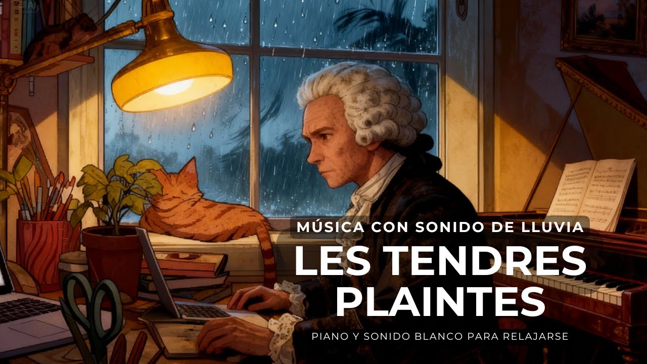 Les tendres Plaintes Rameau-Música de piano para relajarse con sonido de lluvia