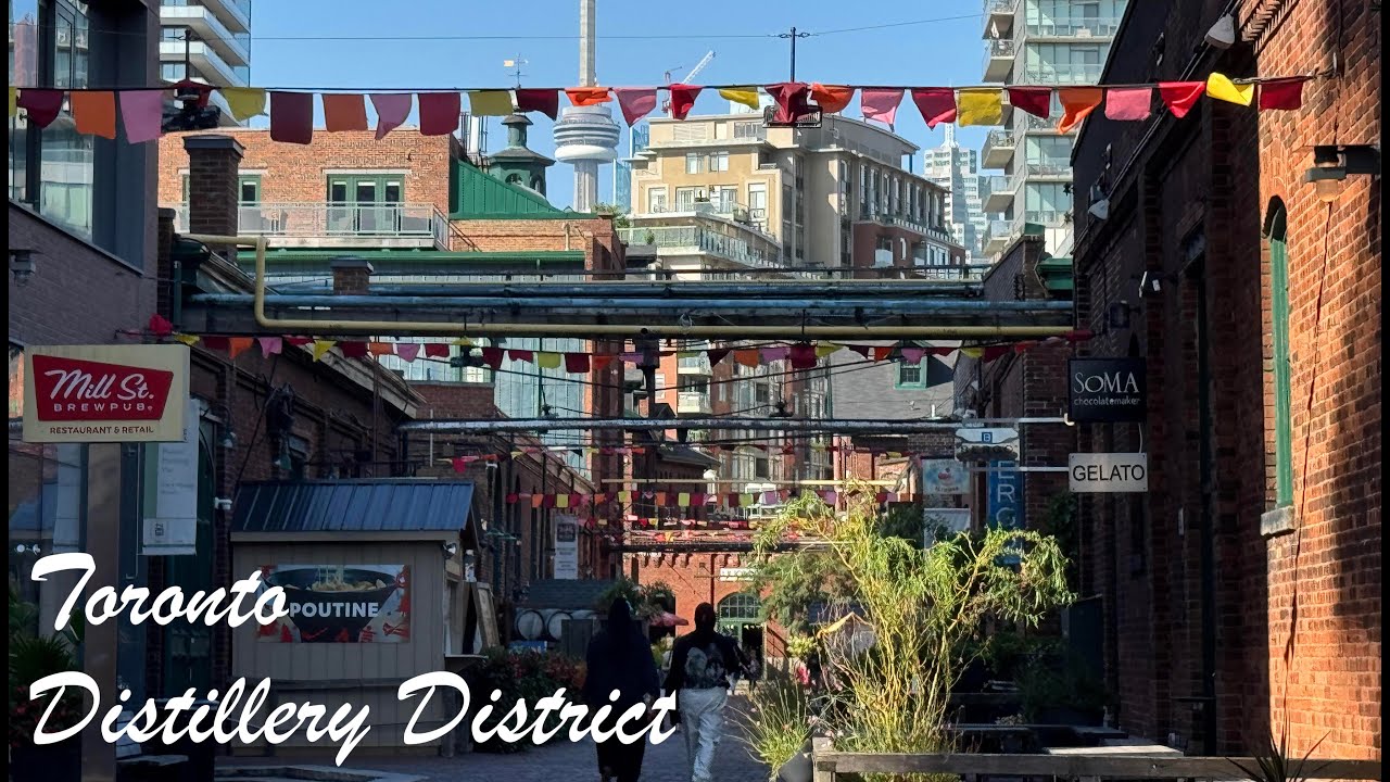 Morning Walk of Toronto's Distillery District,  September 2025. 4K HDR Virtual Tour.