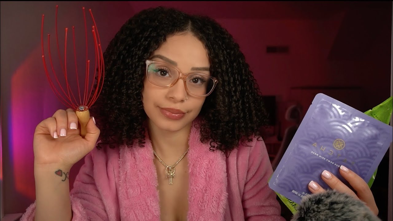 ASMR | Personal Attention ♡ Skin Care & Spa for Headache Relief w/ Head Massage & Gua Sha✨ (gentle)