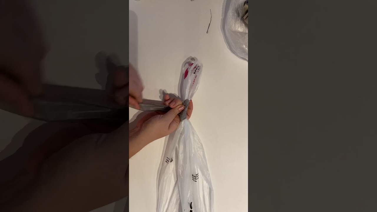 Canasta tejida con bolsas plasticas