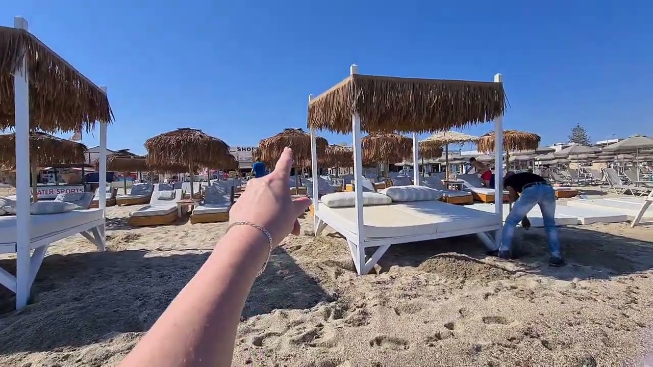 Anissa Beach Hotel Resort All. Inclusive 4 * Kreta. Первая прогулка по пляжу, море