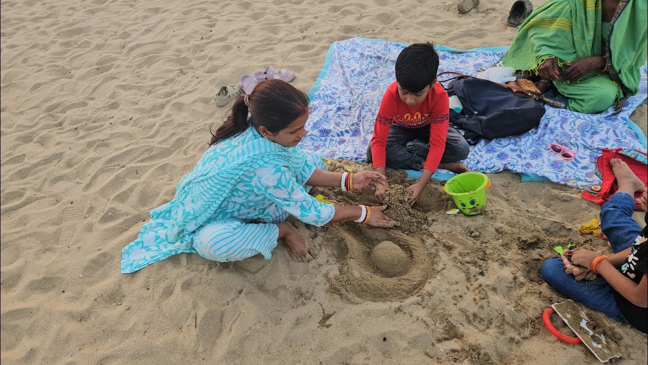 🚣‍♀️🏊‍♀️Marina Beach Family Vlog 🌅🦀🦈🪼🦐🐠 | Kids Fun,🍟🌯🍤Snacks & Adventure #sobhabipin90