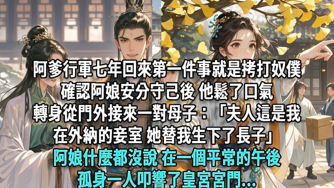 阿爹行軍七年回來第一件事就是拷打奴僕，確認阿娘安分守己後，他鬆了口氣，轉身從門外接來一對母子：「夫人，這是我在外納的妾室，綠枝。」「她替我生下了長子。」阿娘什麼都沒說，在一個平常的午後，孤身一人
