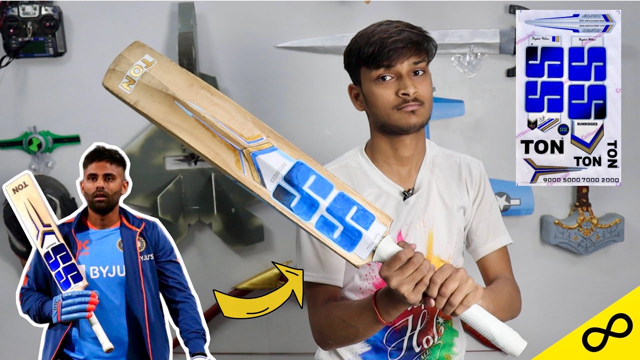 DIY SS Cricket Bat Stickers | IPL Player Mr 360 सूर्यकुमार यादव Bat 